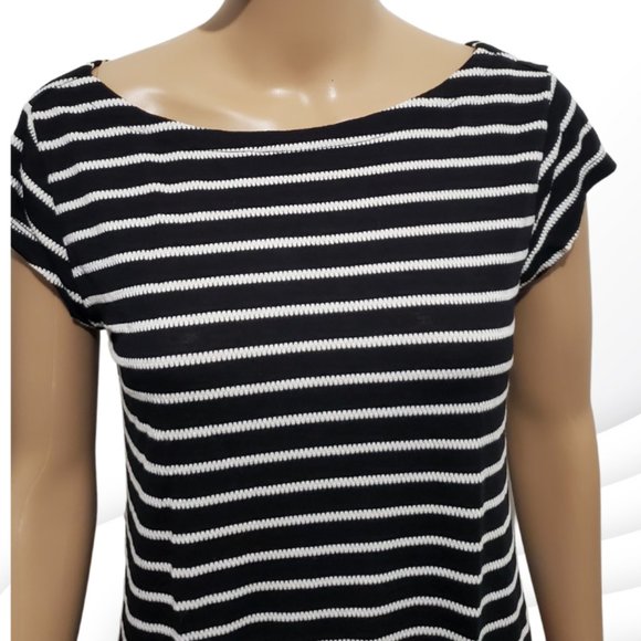 Loft Black and White Back Tie Blouse Size M - Picture 3 of 5